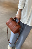 Genuine Leather Small Boston Bag Leather Crossbody Boston Bag Womens