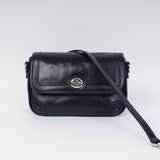 Black Leather Small Satchel