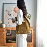 Women's Suede Leather Tote Bag Genuine Leather Suede Tote Bag 