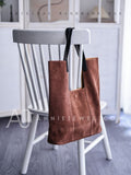 Women's Suede Leather Tote Bag Genuine Leather Suede Tote Bag 