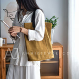 Women's Suede Leather Tote Bag Genuine Leather Suede Tote Bag 