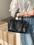 Genuine Leather Bags For Women Genuine Leather Tote black Leather Crossbody Bag - Annie Jewel