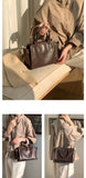 Genuine Leather Bags For Women Genuine Leather Tote brown Leather Crossbody Bag - Annie Jewel