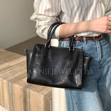Genuine Leather Bags For Women Genuine Leather Tote black Leather Crossbody Bag - Annie Jewel