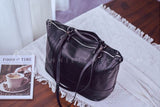 Full Grain Leather Tote Handbags Womens Black Leather Tote Bag