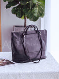 Full Grain Leather Tote Handbags Womens Black Leather Tote Bag