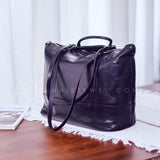 Womens black Leather Tote Handbags zip top leather tote bag 