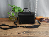 dark green Leather Trunk Bag Purse Leather Box Crossbody Bag Womens 