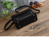 Full Grain Leather Trunk Bag Purse Leather Box Crossbody Bag Womens 