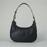 Women's Black Leather Underarm Bag Leather Underarm Crossbody Bag 