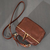 Genuine Leather Vanity Purse Crossbody Bag Women's Satchel Purse 