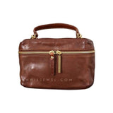 Brown Leather Vanity Purse Crossbody Bag Women's Satchel Purse 