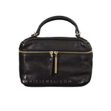 Black Leather Vanity Purse Crossbody Bag Women's Satchel Purse 