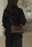 Brown Leather Vanity Purse Crossbody Bag Women's Satchel Purse 