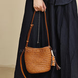 tan Woven Leather Shoulder Bag Woven Leather Hobo Bag Leather Woven Hobo Bag Womens 