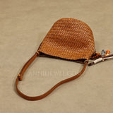 tan Woven Leather Shoulder Bag Woven Leather Hobo Bag Leather Woven Hobo Bag Womens 