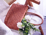 Leather brown woven purse brown tote purse brown leather tote purse womens