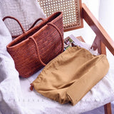 brown Leather Woven Tote Bag Woven Tote Bag Leather Womens 