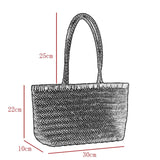 Genuine Leather Woven Tote Bag Woven Tote Bag Leather Womens 