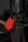 Genuine Leather Woven Mini Dome Purse Leather Crossbody Handbag Womens