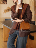 Genuine Leather Woven Mini Dome Purse Leather Crossbody Handbag Womens