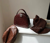 Genuine Leather Woven Mini Dome Purse Leather Crossbody Handbag Womens