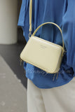 Black Structured Leather Handbag Top Handle Leather Rectangular Crossbody Bag Womens