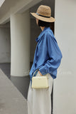 Black Structured Leather Handbag Top Handle Leather Rectangular Crossbody Bag Womens