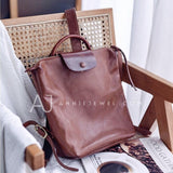 Genuine Leather Rucksack Womens Small Backpack Leather