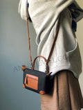 Lightweight Nylon Leather Trim Mini Handbag Small Nylon Purse With Front Zip Pocket Womens