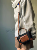 Lightweight Nylon Leather Trim Mini Handbag Small Nylon Purse With Front Zip Pocket Womens