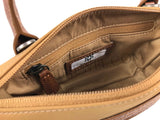 inner of Lightweight Nylon Leather Trim Mini Handbag Small Nylon Purse With Front Zip Pocket Womens