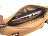 inner of Lightweight Nylon Leather Trim Mini Handbag Small Nylon Purse With Front Zip Pocket Womens