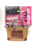 Lightweight Nylon Leather Trim Mini Handbag Small Nylon Purse With Front Zip Pocket Womens