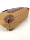 side of Lightweight Nylon Leather Trim Mini Handbag Small Nylon Purse With Front Zip Pocket Womens
