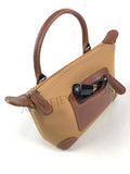 Lightweight Nylon Leather Trim Mini Handbag Small Nylon Purse With Front Zip Pocket Womens