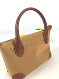 Lightweight Nylon Leather Trim Mini Handbag Small Nylon Purse With Front Zip Pocket Womens