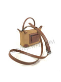 Lightweight Nylon Leather Trim Mini Handbag Small Nylon Purse With Front Zip Pocket Womens