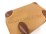 side of Lightweight Nylon Leather Trim Mini Handbag Small Nylon Purse With Front Zip Pocket Womens