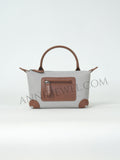 Lightweight Nylon Leather Trim Mini Handbag Small Nylon Purse With Front Zip Pocket Womens