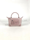 Lightweight Nylon Leather Trim Mini Handbag Small Nylon Purse With Front Zip Pocket Womens