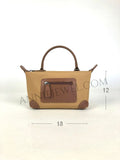 Lightweight Nylon Leather Trim Mini Handbag Small Nylon Purse With Front Zip Pocket Womens