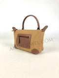 Lightweight Nylon Leather Trim Mini Handbag Small Nylon Purse With Front Zip Pocket Womens