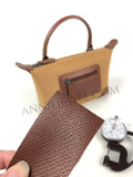 Lightweight Nylon Leather Trim Mini Handbag Small Nylon Purse With Front Zip Pocket Womens