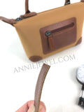 Lightweight Nylon Leather Trim Mini Handbag Small Nylon Purse With Front Zip Pocket Womens
