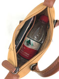 inner of Lightweight Nylon Leather Trim Mini Handbag Small Nylon Purse With Front Zip Pocket Womens