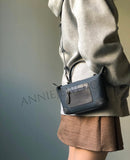 Lightweight Nylon Leather Trim Mini Handbag Small Nylon Purse With Front Zip Pocket Womens