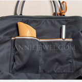 side of Lightweight Work Tote Bag For Women Nylon Tote With Front Zipper Pocket Womens 