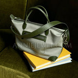 green Lightweight Work Tote Bag For Women Nylon Tote With Front Zipper Pocket Womens 