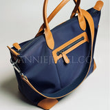 navy Lightweight Work Tote Bag For Women Nylon Tote With Front Zipper Pocket Womens 